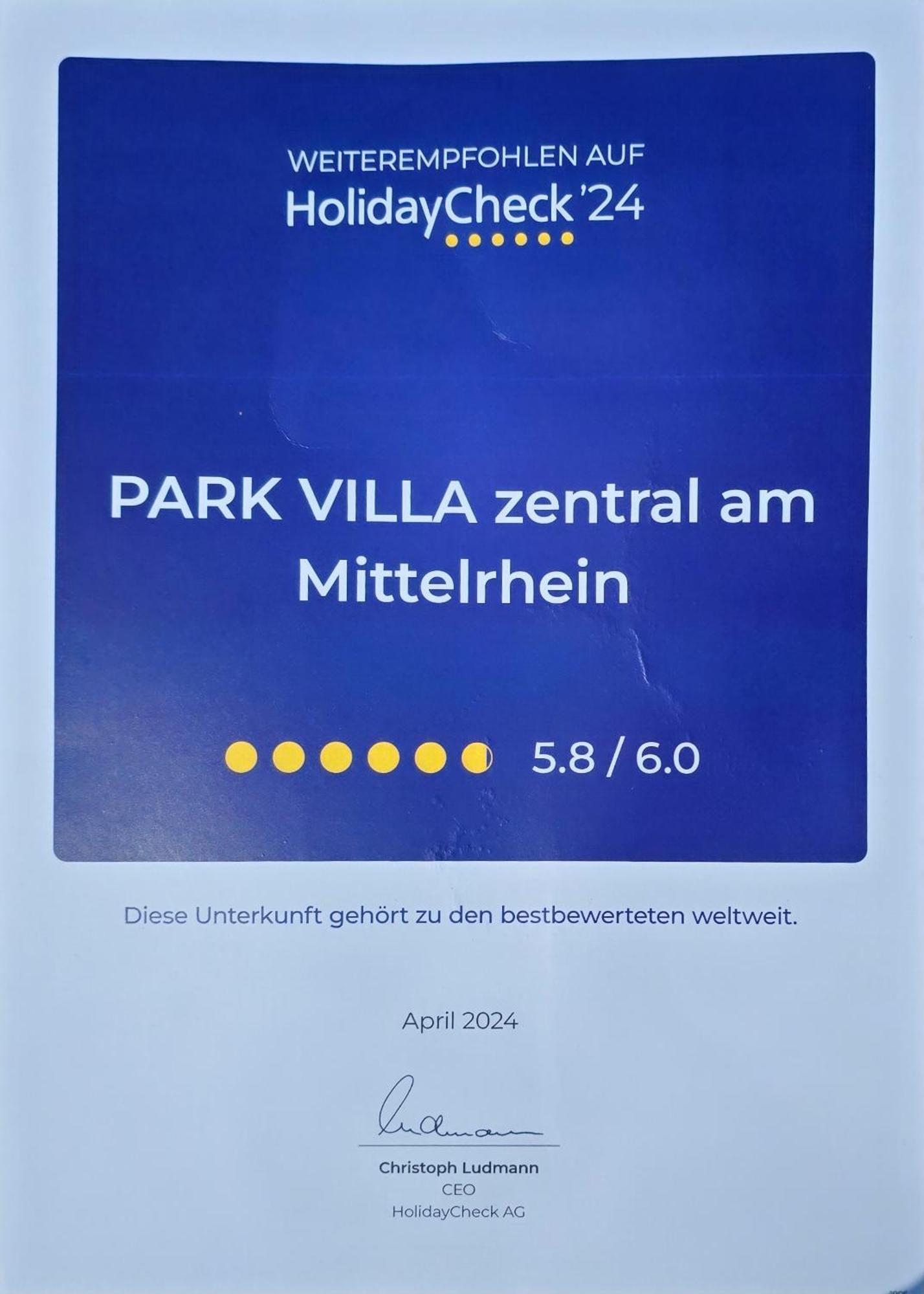 Park Villa Zentral Am Mittelrhein - Zimmer & Apartments Boppard Exterior foto